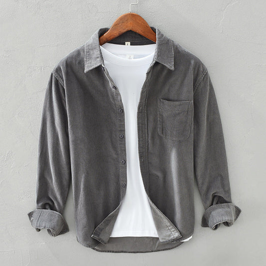 Wearclo | Men's Corduroy Shirt with Chest Pocket