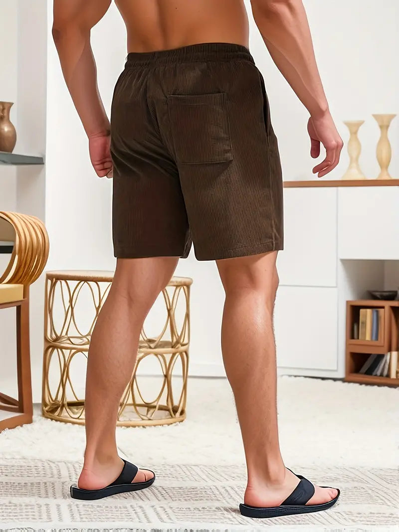 Wearclo | Men's Corduroy Swim Shorts with Drawstring