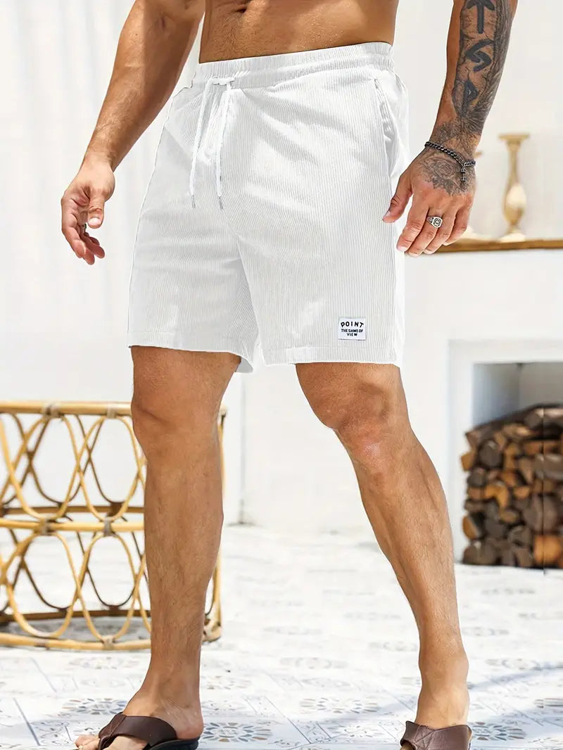 Wearclo | Men's Corduroy Swim Shorts with Drawstring