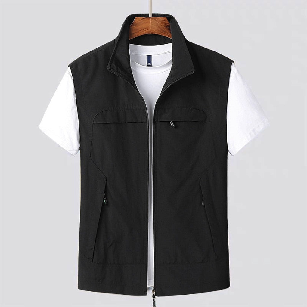 Wearclo | Men's Full-Zip Stand Collar Vest