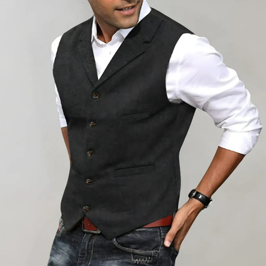 Wearclo | Men's Herringbone Suit Vest