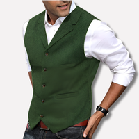 Wearclo | Men's Refined Herringbone Suit Vest