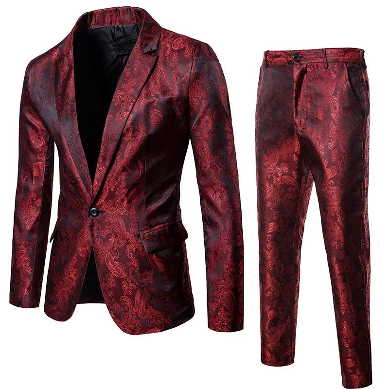 Wearclo | Men's Jacquard Suit Set