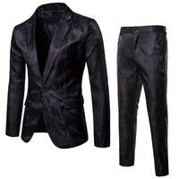 Men's Ornate Jacquard Slim Fit Suit Set