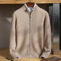 Wearclo | Men's Textured Waffle Knit Cardigan