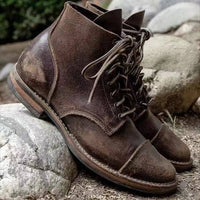 Wearclo | Timeless Leather Lace-Up Ankle Boots
