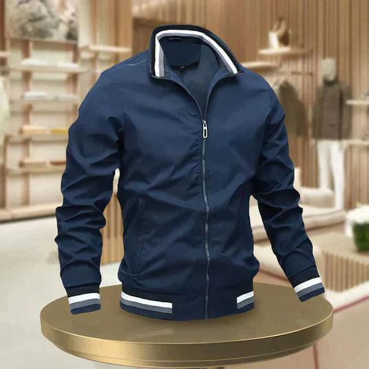 Wearclo | Men's Lightweight Bomber Jacket with Striped Cuffs