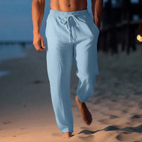 Men's Linen Drawstring Pants - Cool & Casual