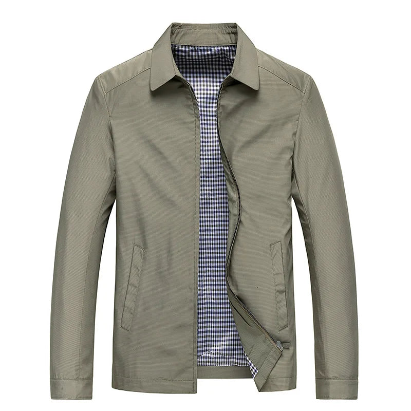 Wearclo | Men's Lightweight Waterproof Jacket with Checked Lining