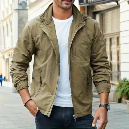 Wearclo | Men's Lightweight Zip-Up Jacket with Hood
