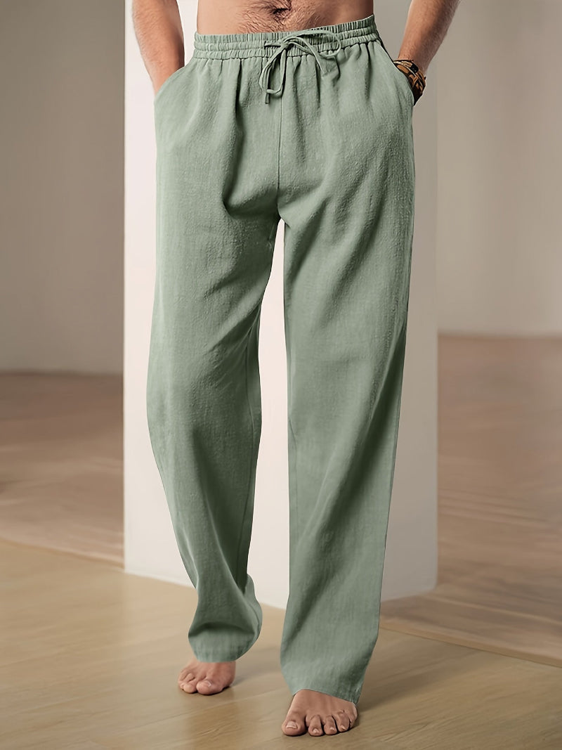Wearclo | Men's Linen Drawstring Pants