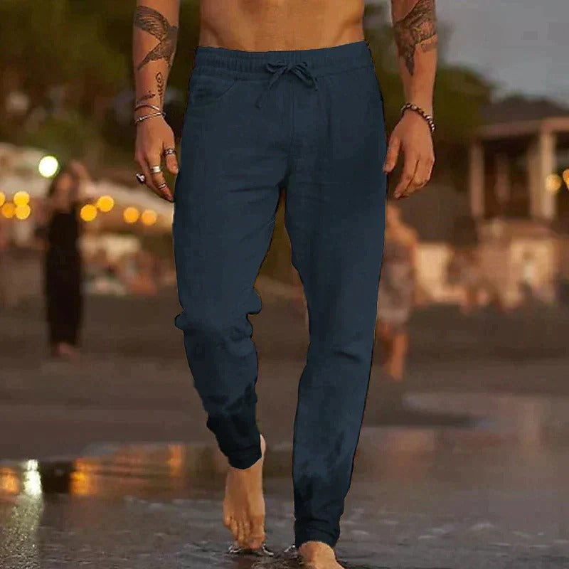 Wearclo | Men's Linen Drawstring Pants