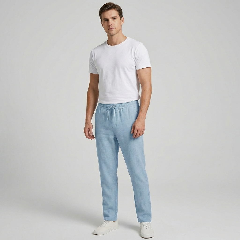 Wearclo | Men's Linen Drawstring Pants