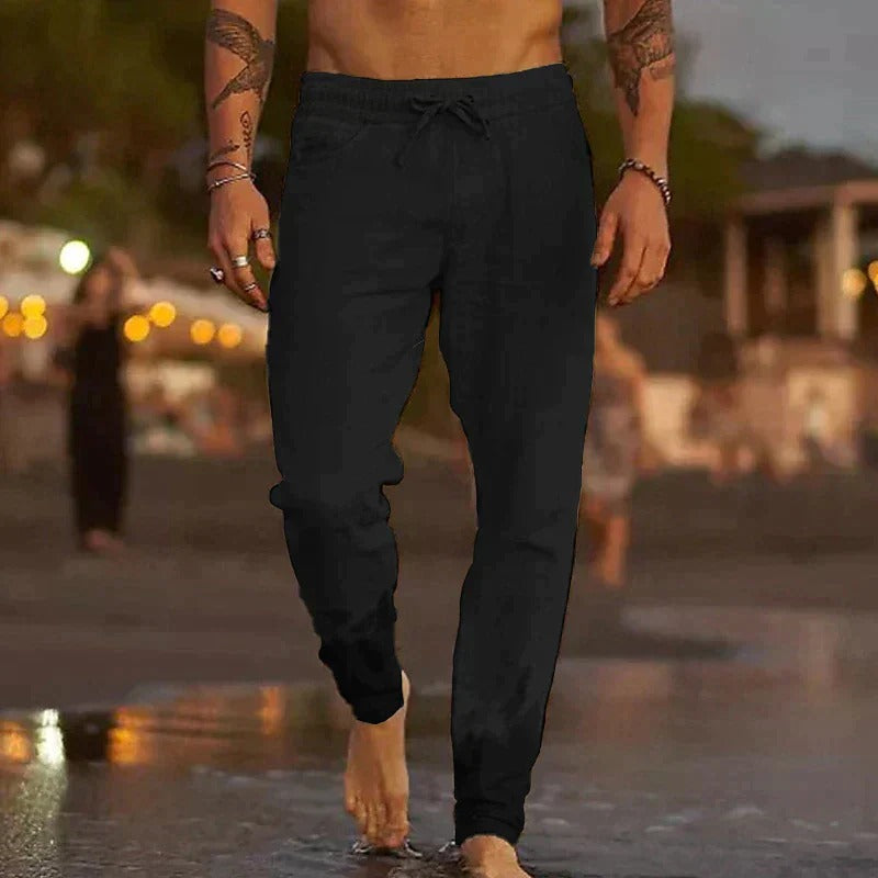 Wearclo | Men's Linen Drawstring Pants