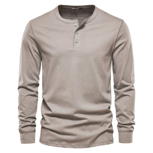 Wearclo | Men's Long Sleeve Henley T-Shirt