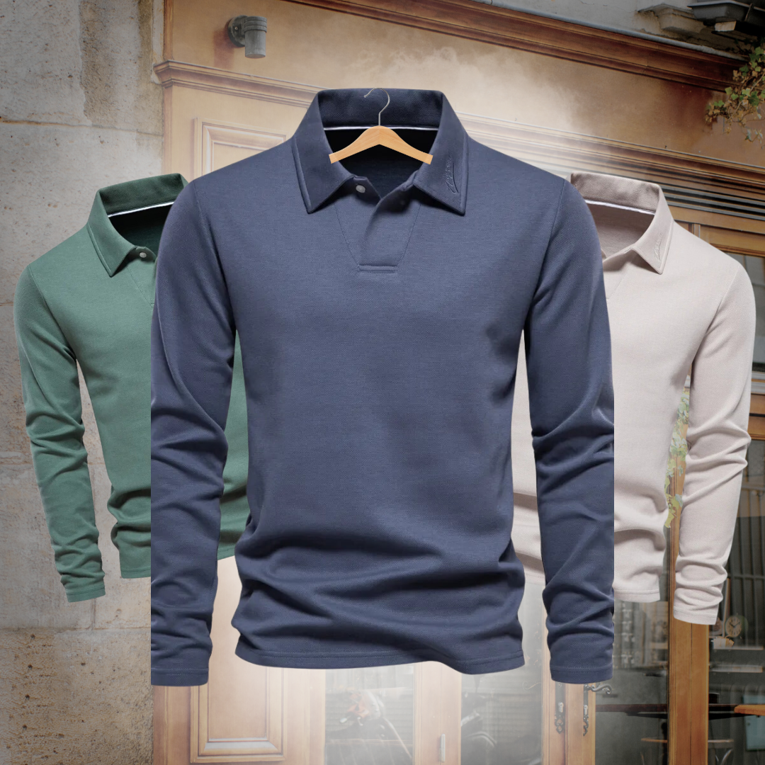 Wearclo | Men's Long Sleeve Polo Shirt