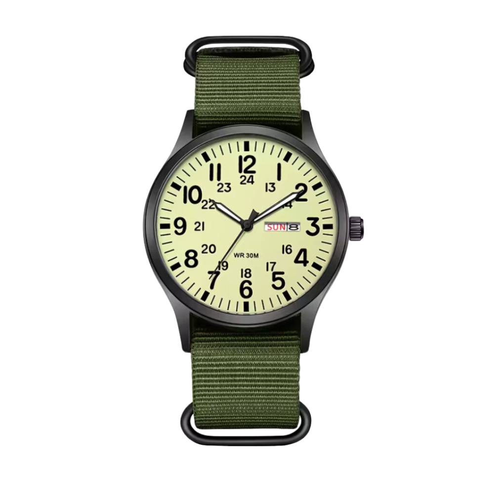 Wearclo | Men's Military Field Watch with Nylon Strap