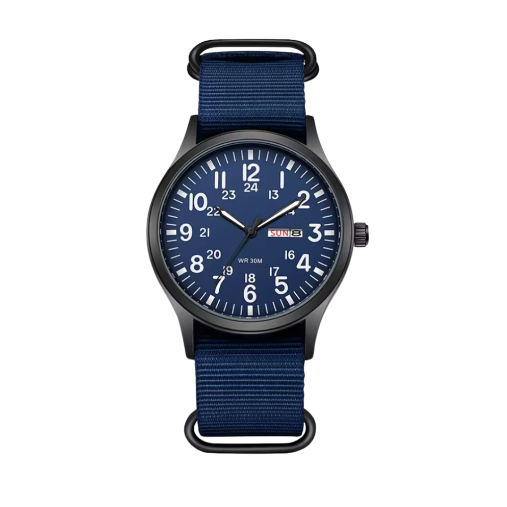 Wearclo | Men's Military Field Watch with Nylon Strap