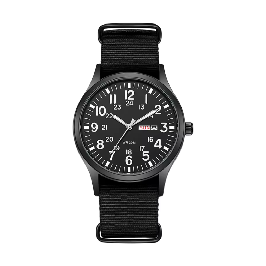 Wearclo | Men's Military Field Watch with Nylon Strap