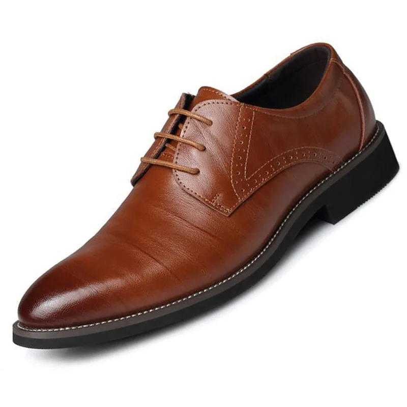 Wearclo | Men's Oxford Dress Shoes with Cap Toe Detailing