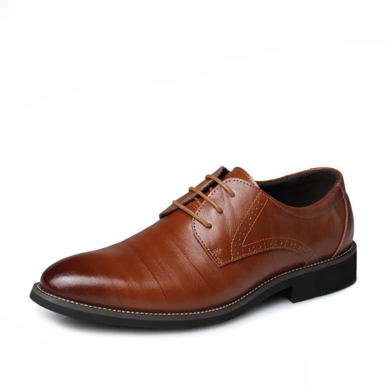 Wearclo | Men's Oxford Dress Shoes with Cap Toe Detailing
