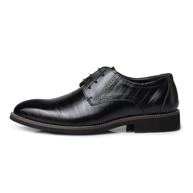 Wearclo | Men's Oxford Dress Shoes with Cap Toe Detailing