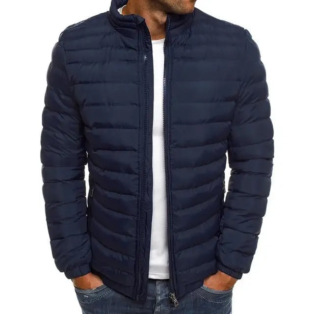 Wearclo | Men's Padded Jacket with Stand-Up Collar