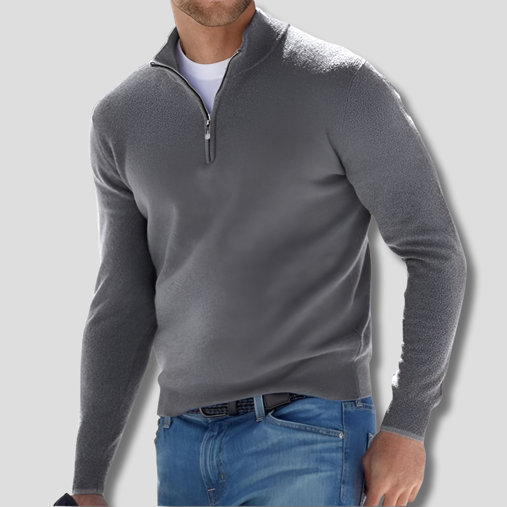 Wearclo | Men's Quarter-Zip Knit Sweater