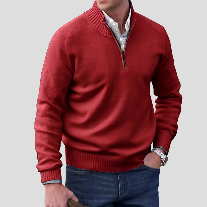 Wearclo | Men's Quarter-Zip Knit Sweater