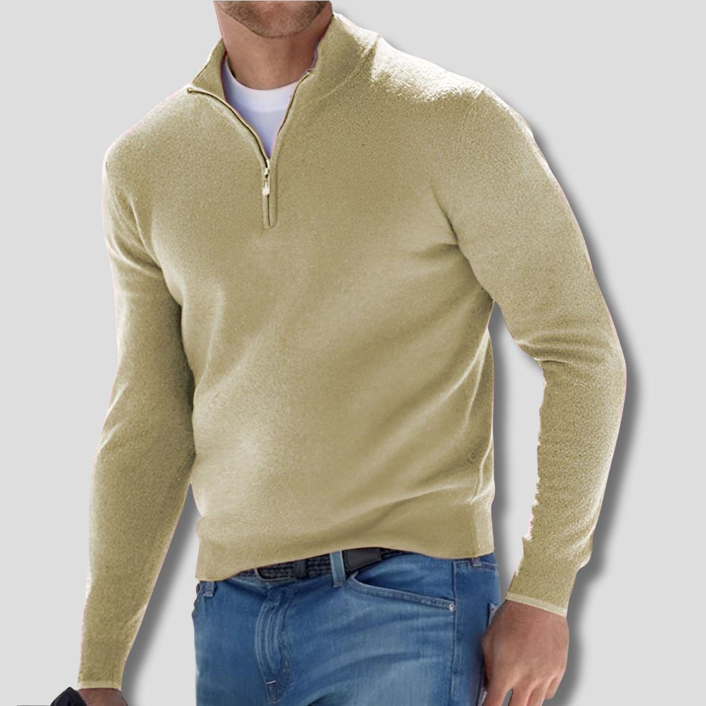 Wearclo | Men's Quarter-Zip Knit Sweater