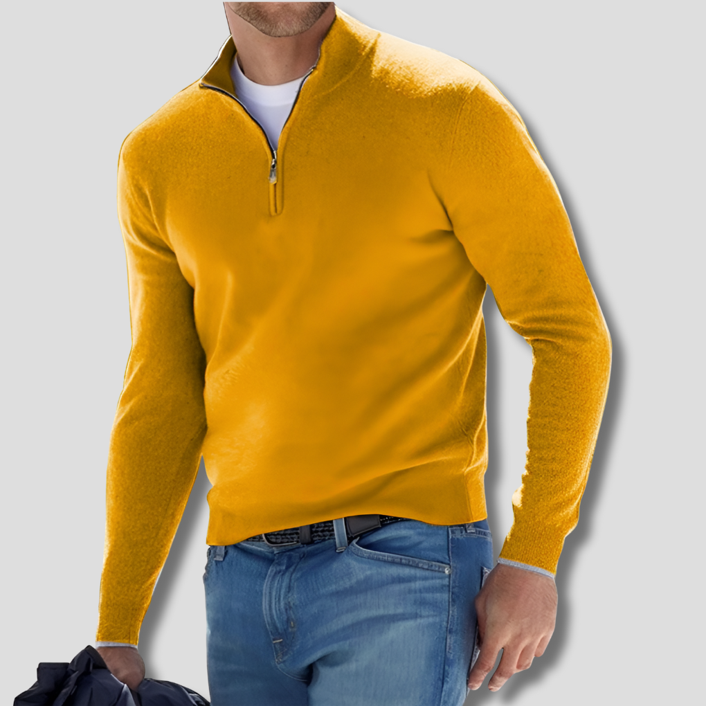 Wearclo | Men's Quarter-Zip Knit Sweater