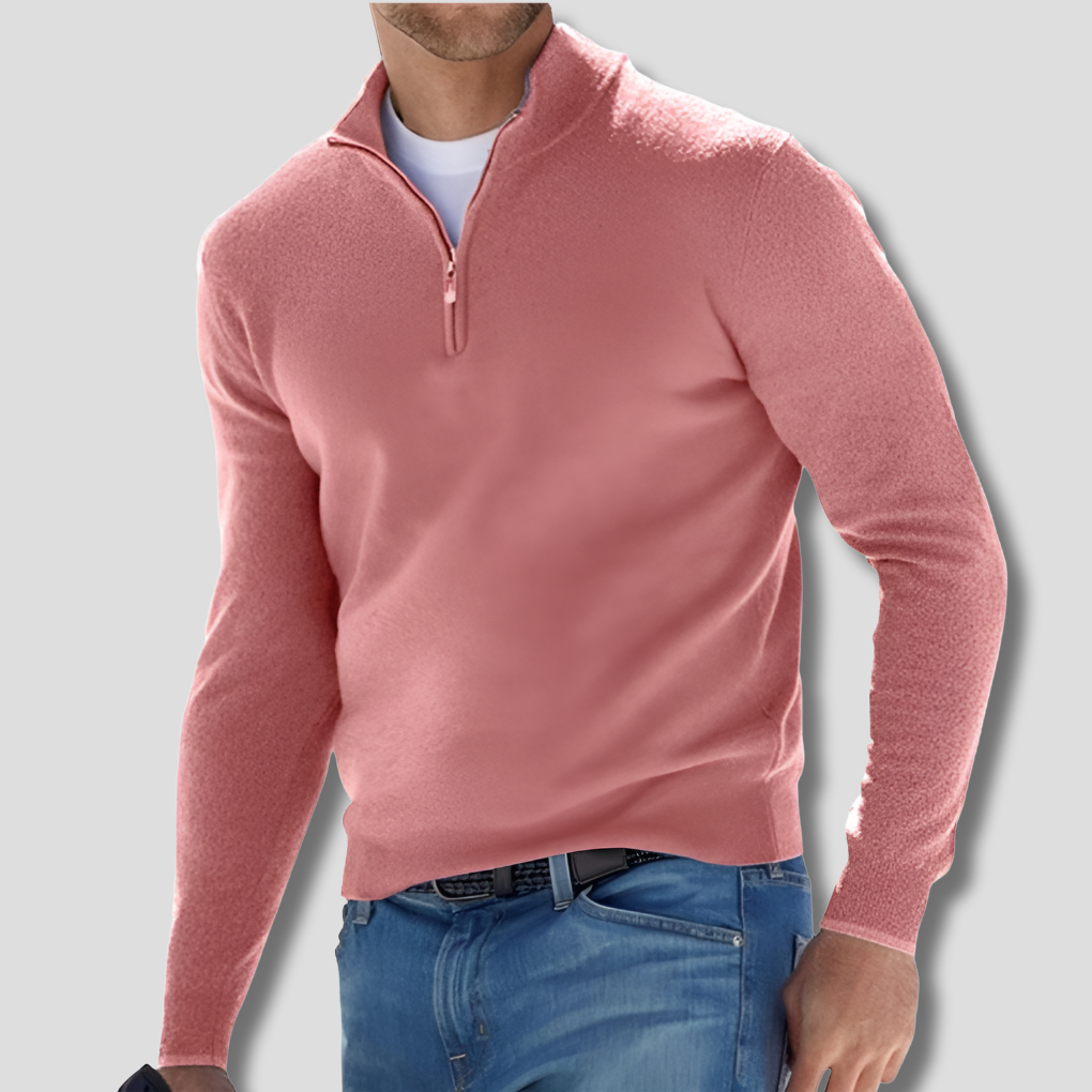 Wearclo | Men's Quarter-Zip Knit Sweater