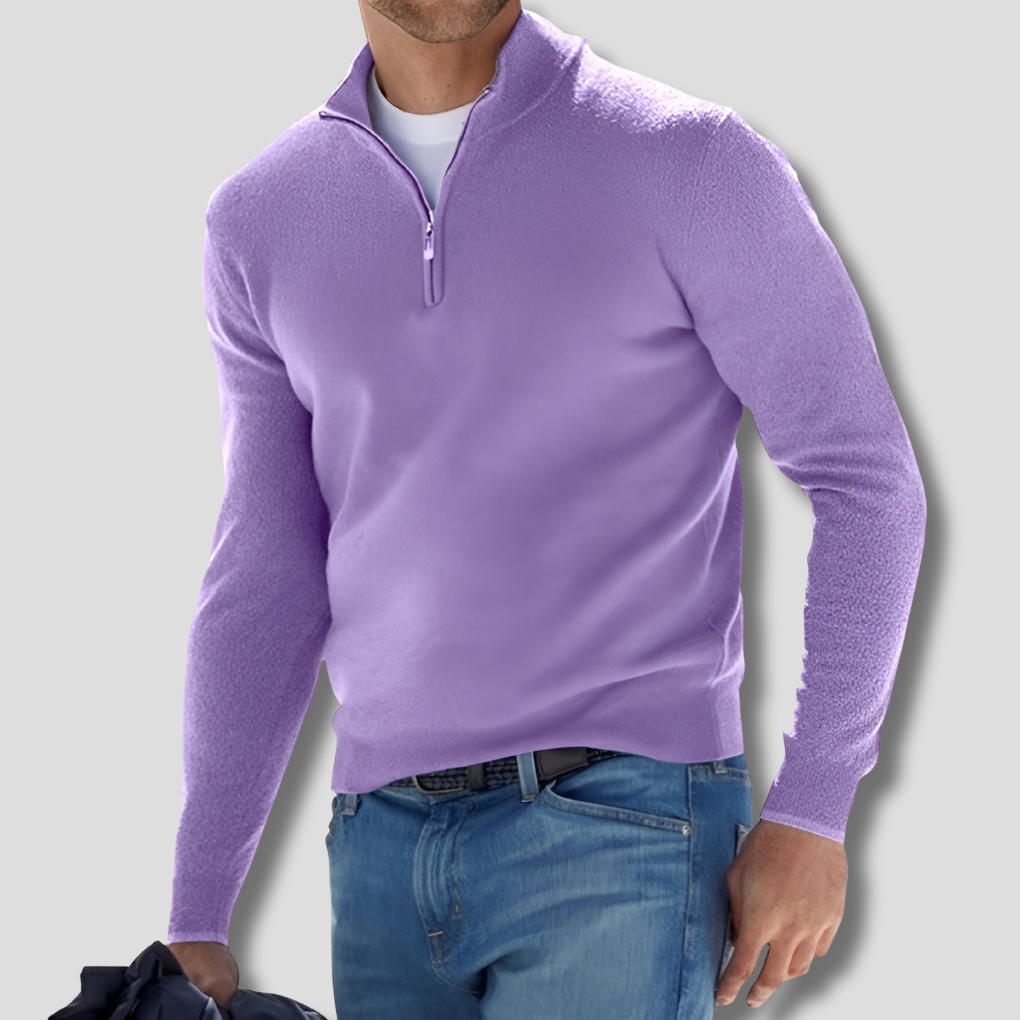 Wearclo | Men's Quarter-Zip Knit Sweater