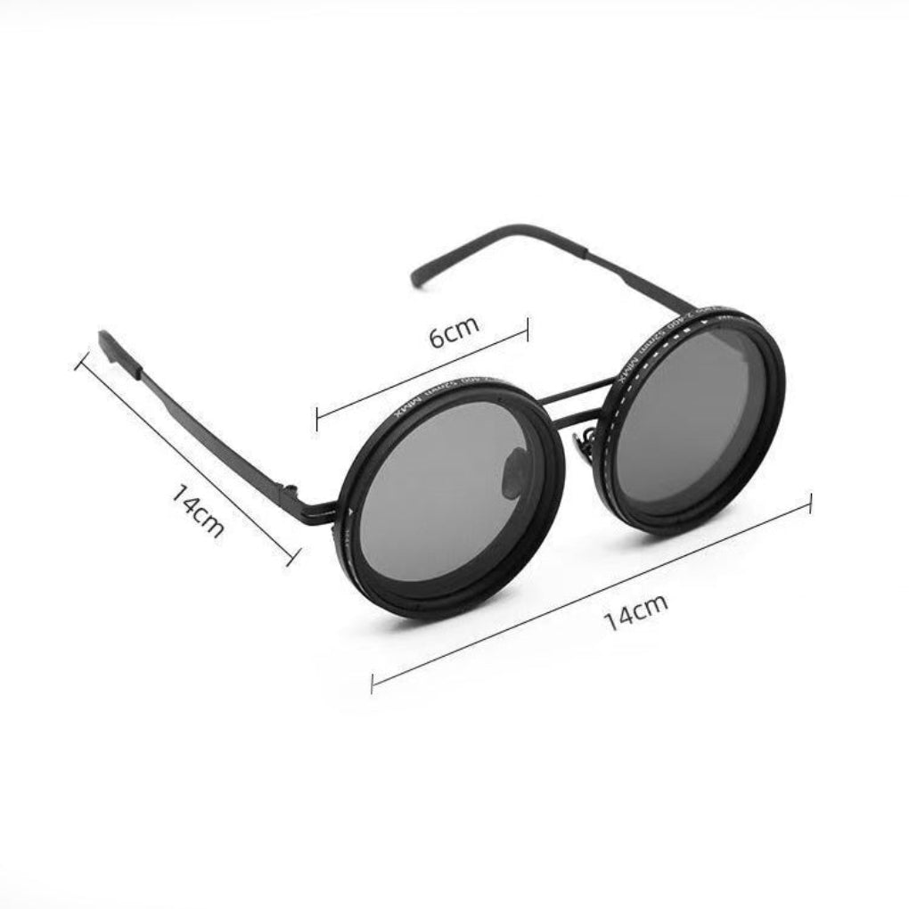 Wearclo | Men's Round Sunglasses with Adjustable Tint