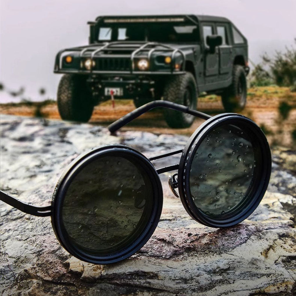 Wearclo | Men's Round Sunglasses with Adjustable Tint