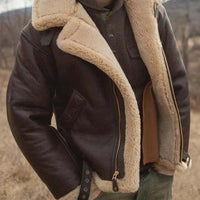Wearclo | Cozy Shearling Lined Aviator Jacket