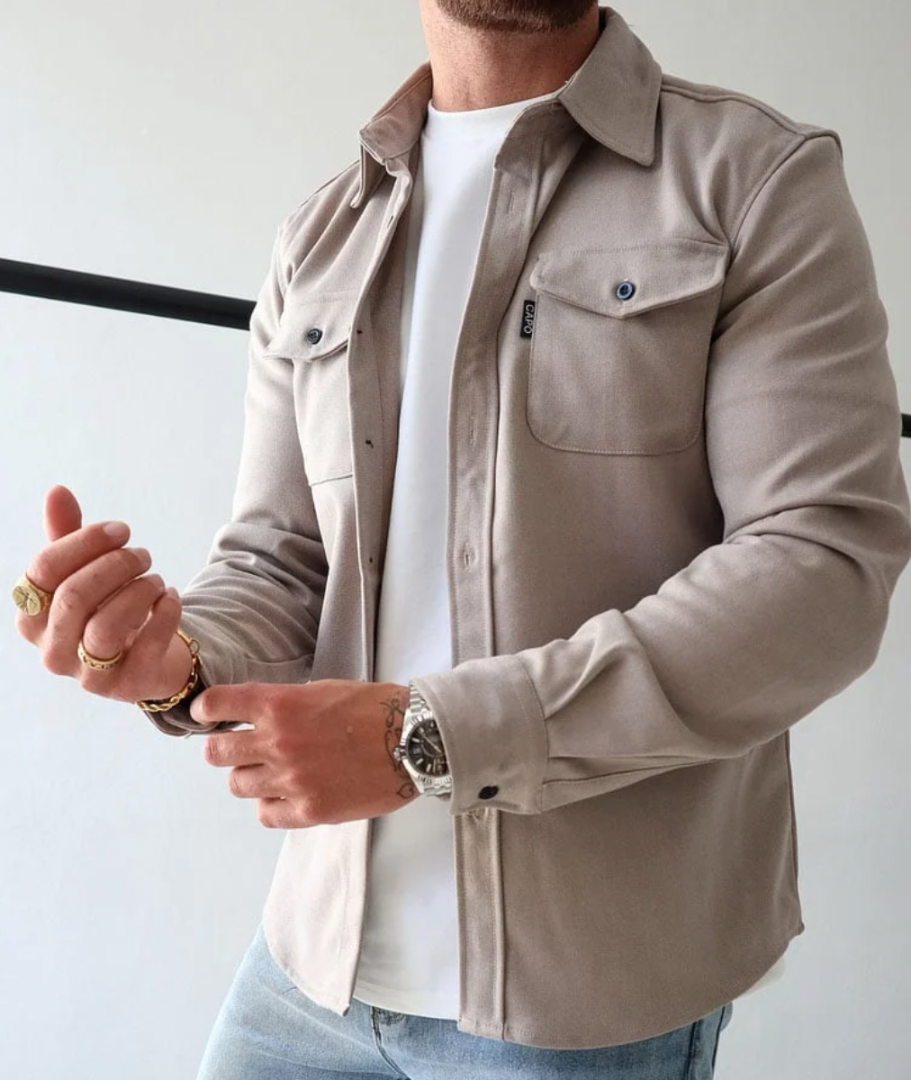 Wearclo | Men's Shirt Jacket with Chest Pockets