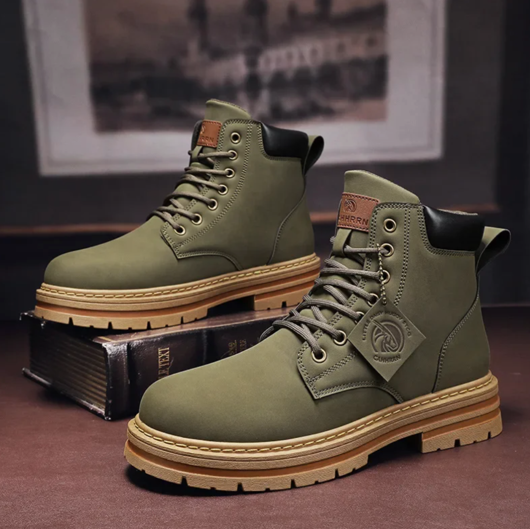 Wearclo | Men's Shoes with Laces | Comfortable Leather Shoes with Supportive Soles | Black