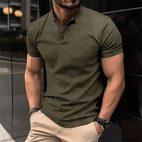 Men's Short Sleeve Banded Collar Shirt