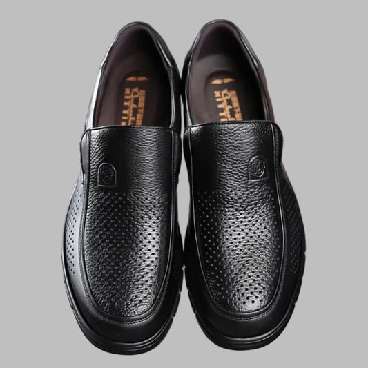 Wearclo | Men's Slip-On Loafers with Perforated Detail