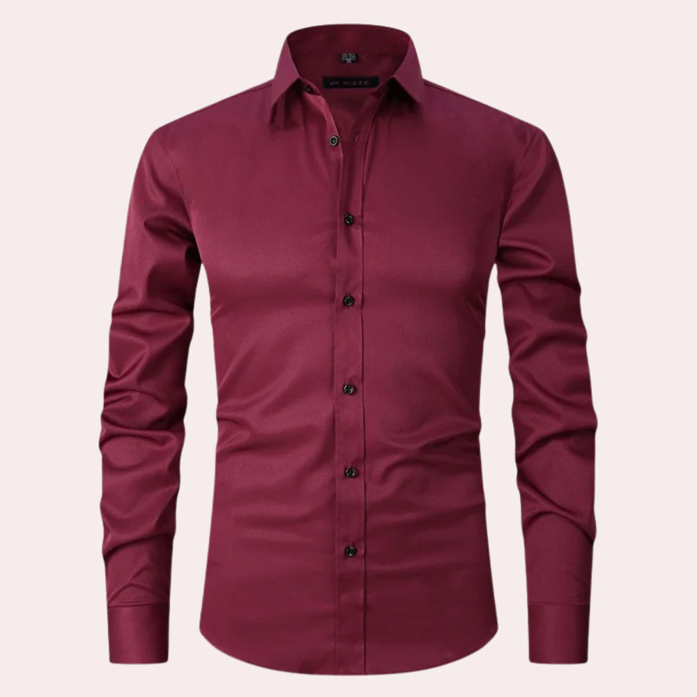 Wearclo | Men's Stretch Dress Shirt - Wrinkle-Resistant