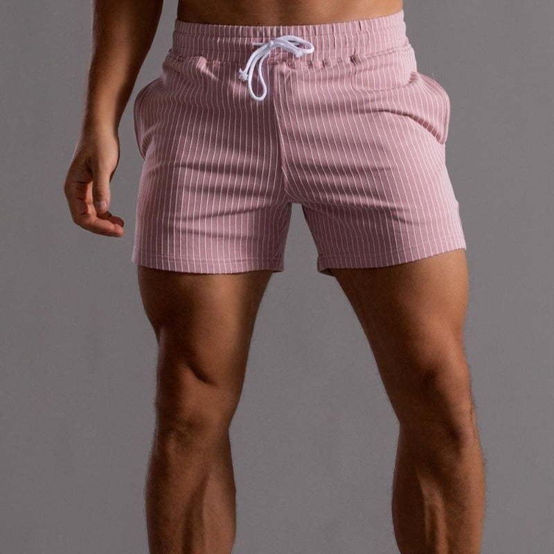 Wearclo | Men's Striped Fitness Shorts with Drawstring