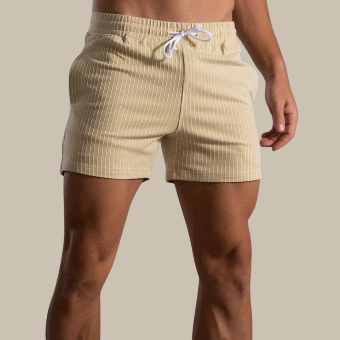 Wearclo | Men's Striped Fitness Shorts with Drawstring