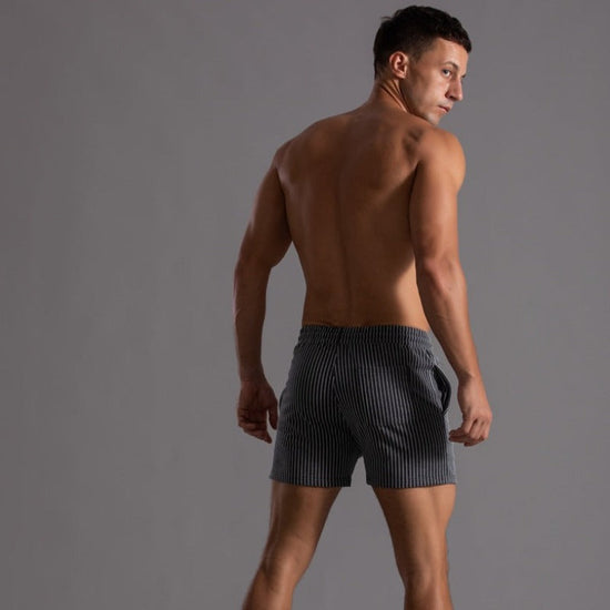 Wearclo | Men's Striped Fitness Shorts with Drawstring