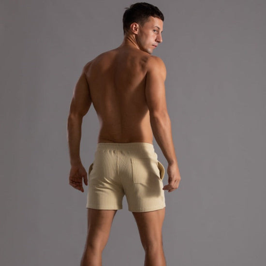 Wearclo | Men's Striped Fitness Shorts with Drawstring
