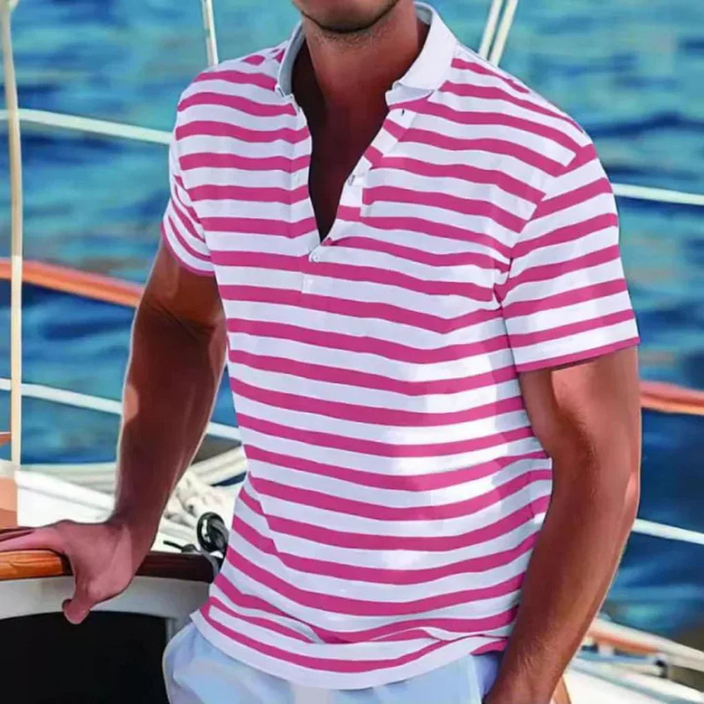 Wearclo | Men's Striped Polo Shirt