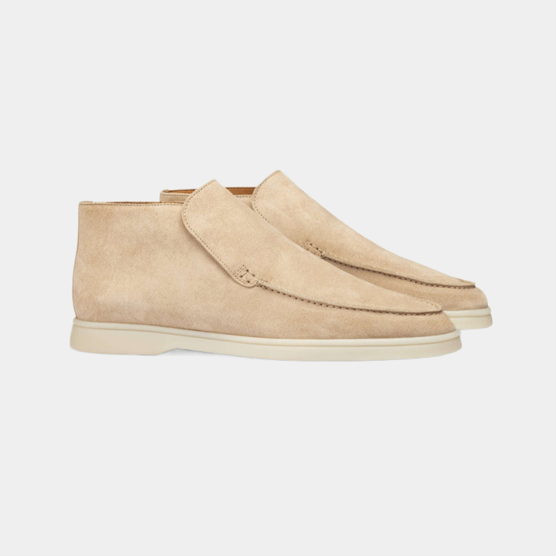 Wearclo | Men's Suede Chukka Loafers with Contrast Stitching