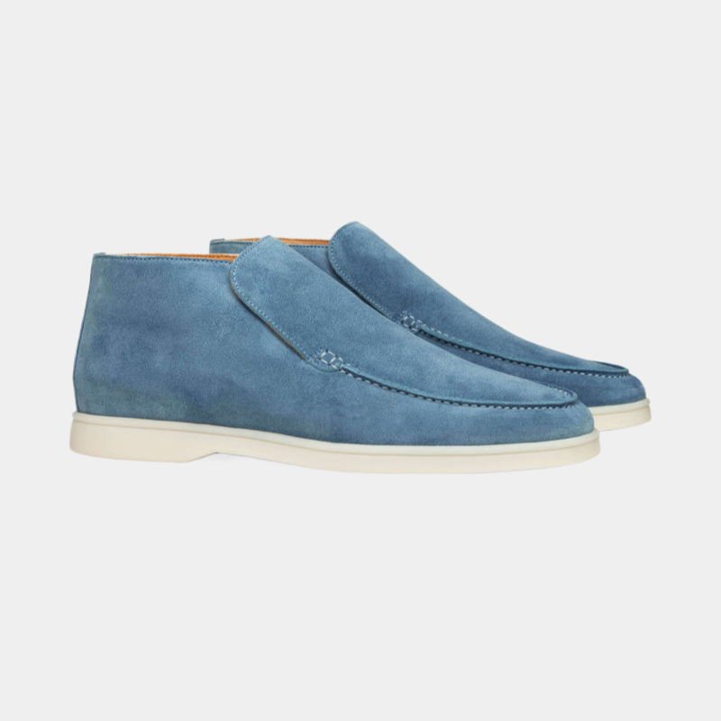 Wearclo | Men's Suede Chukka Loafers with Contrast Stitching