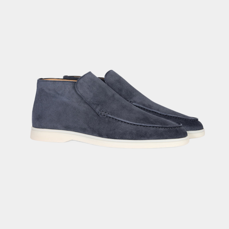 Wearclo | Men's Suede Chukka Loafers with Contrast Stitching