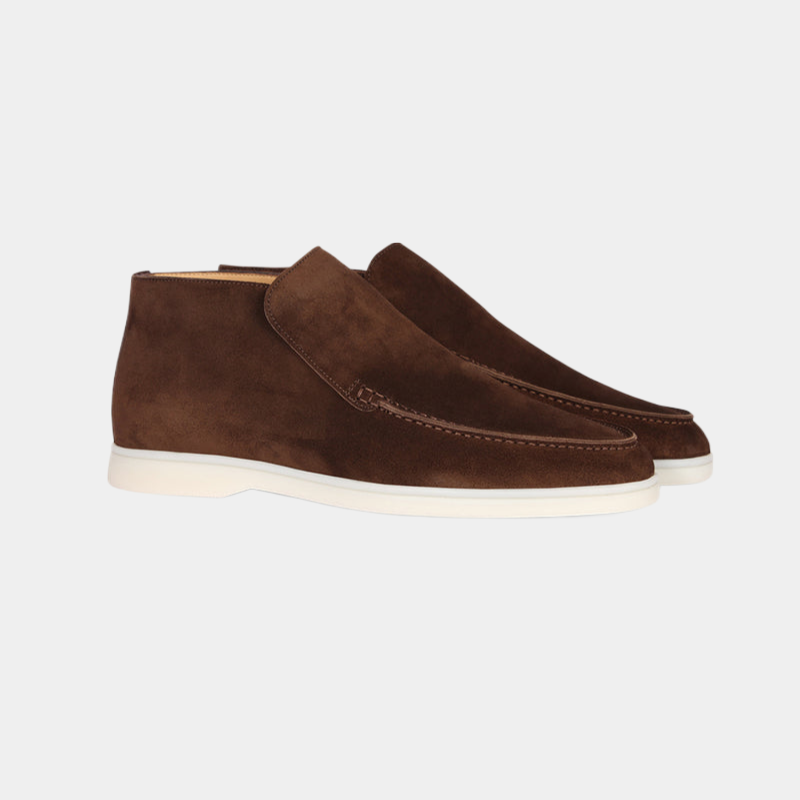 Wearclo | Men's Suede Chukka Loafers with Contrast Stitching